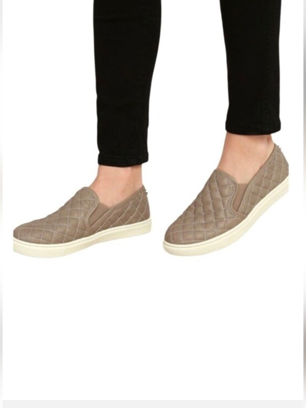 Steve Madden Quilted Slip-On Loafers in Taupe